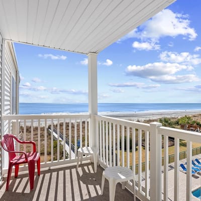 Ocean Pier Unit 303 Sleeps 6-2br/2ba-Full Kitchen-Pool-Direct Oceanfront Balcony